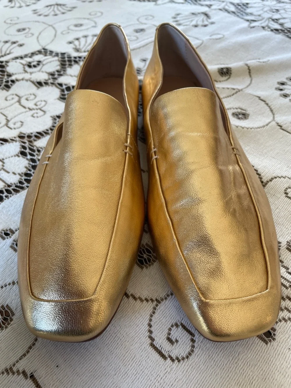 Banana Republic Metallic Gold Leather Loafers - Picture 5 of 9